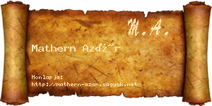 Mathern Azár névjegykártya